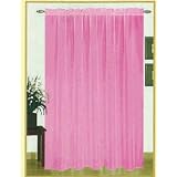 2 Sheer Voile Curtains 58x63 - Bright Pink by 