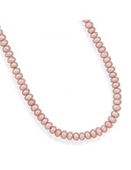 MMA Silver - 13 inch+2 inch Extension Pink Cultured Freshwater Pearl Necklace