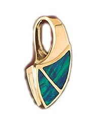 CleverEves 14K White Gold Created Opal Pendant 8.4 - Gram(s)