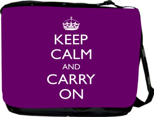 Rikki KnightTM Keep Calm and Carry On - Purple Messenger BagB0058W41G4 