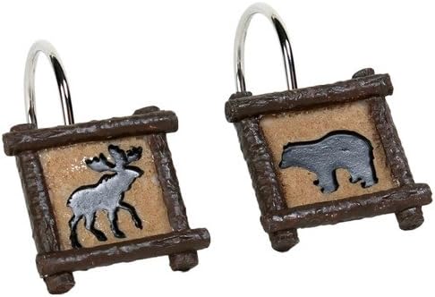 Sundance Outdoors Bath Collection - Set of 12 Resin Matching Shower Curtain Hook Set by Trendy Linens