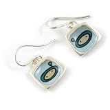 Star Chaser Earrings, Sterling Silver and Enamel