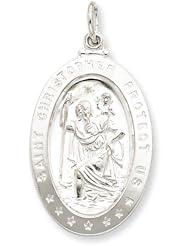 Sterling Silver Saint Christopher Medal. Metal Wt- 5.5g