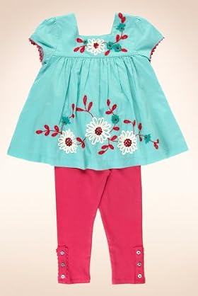 2 Piece Autograph Cotton Rich Embroidered Blouse & Leggings Outfit