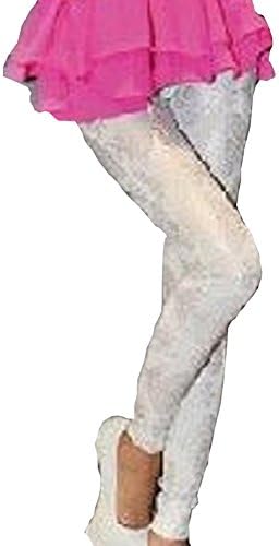 Hip Hop Dance Silver Print Leggings (One Size (S/M), White)