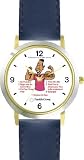 All of THE 7 HABITS #2 - Black Youth (English Text) - DELUXE TWO-TONE WATCH from THE 7 HABITS - WATCH COLLECTION BY WATCHBUDDY&reg; - Arabic Numbers - Blue Leather Strap-Size-Children's Size-Small ( Boy's Size & Girl's Size )