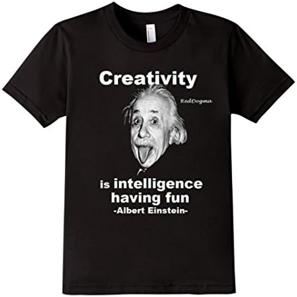 Kids Red Dogma T shirt Albert Einstein t-shirt Creativity is 6 Black