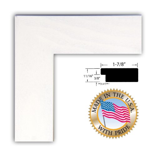 12x22 / 12 x 22 White Stain on Beech Picture Frame - NEW .. 1.875'' wide