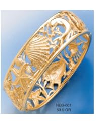 Bangels 14K Gold Large Sealife Bangle & 21mm