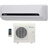 12,000 Btu Klimaire 15 SEER Ductless Mini Split - DC Inverter Air Conditioner &amp; Heat Pump System - 115 Volt with Free 16 Feet Quick Installation Kit