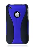Pandamimi Blue-Black 3-Piece Hard Case Cover for Apple iPhone 3G 3GS + Free Screen Protector