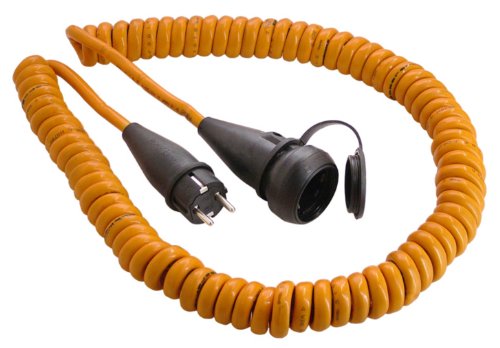 as - Schwabe 70413 Schutzkontakt-Spiralkabel, 5m H07BQ-F 3G1,5, orange, IP44 Gewerbe, Baustelle