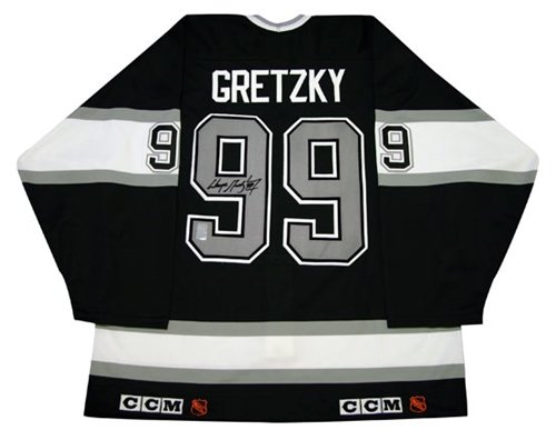 Wayne Gretzky Los Angeles Kings Autographed/Hand Signed Black &Amp; Silver Retro Jersey