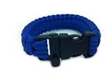 Multi-purpose "Ranger Cord" - The Ultimate Surival Band! Over 9 feet of paracord with built-in whistle -- BLUE