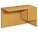 HON 10500 Series ?L? Workstation Return, 3/4 Height Right Ped, 48w x 24d, Harvest