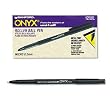 uni-ball Onyx Stick Micro Point Roller Ball Pens, 12 Black Ink Pens(60040)