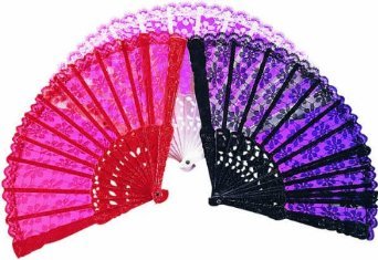 Lace Plastic Fan Fun Costume Accessory - COLOR CHOICES