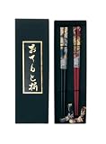 木製 花屋敷箸(結び箸置付き) 2膳組/