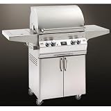 Fire Magic Gas Grills Aurora A430 Propane Gas All Infrared Grill With Single Side Burner And Rotisserie On Cart