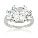 Sterling Silver Cubic Zirconia Ladies Ring, Size 6