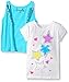 Dream Star Girls' Slub Vest with Sequins and Glitter Screen Tee 2 Pc Set