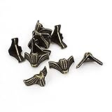 uxcell　アングルブラケット　金属　ブロンズトーン　18mm x 18mm x 15mm　10個入り