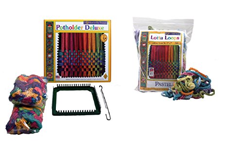 Harrisville Designs Potholder & Pastel Lotta Loops Combo Kit, Makes 10 Potholders