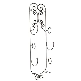 Wine Bottles and Glasses Hanging Rack - Black by