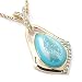  : 14K GOLD DRUZY GEMSTONE PENDANT W CHAIN