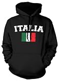 (Cybertela) Italia Flag Sweatshirt Hoodie Country Pride Hoody (Black, Medium)
