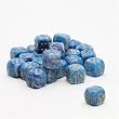Mother of Pearl 12mm d6 Blue/silver Pipped Dice