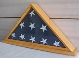 Burial Flag Display Case Box, for 5' X 9.5' Flag - OAK Finish