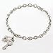 Silver with Clear Crystal Rhinestones Key and Heart Lock Pave Charm Bracelet Fashion Jewelry