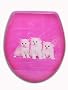 Eighten TX22825 3D Toilettendeckel WC Deckel WC-Sitz: KATZEN BABYS wei? auf rosa Hintergrund