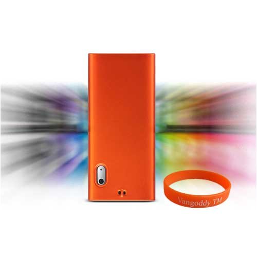 External hard drive:ORANGE DESIGNER NANO CASE For New Apple iPod Nano 5th 5G Generation (with Camera) Snap On Crystal Plastic Hard Cover Case 8GB 16GB + Orange Vangoddy -- VG Wrist Band!!!