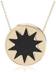 House of Harlow 1960 Black Mini Sunburst Pendant Necklace, 18"