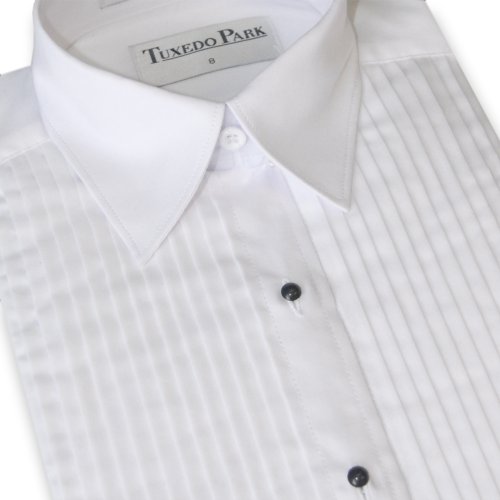 Women's Pleated Standard Collar Tuxedo Shirt