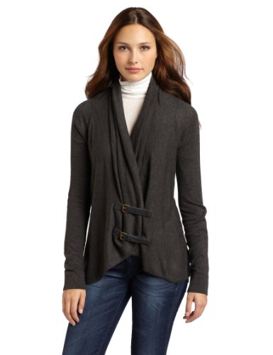 Twelfth St. By Cynthia Vincent Women's Cascade Sweater, Charcoal, Petite
