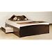 Espresso Finish Queen Size Platform Captain Storage Bed