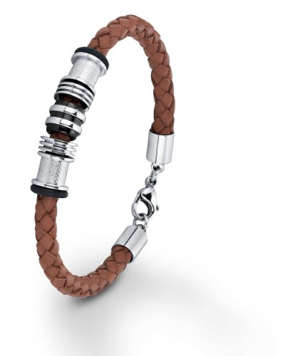 s.Oliver Herren-Armband Edelstahl Braun 387217 Preisvergleich