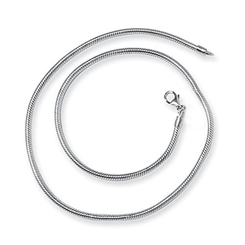 Bling Jewelry 925 Sterling Silver Snake Chain Necklace 3mm Pandora Chamilia Bead Compatible 20