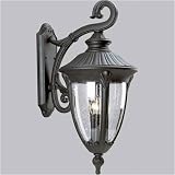 Progress Lighting Meridian Black Three-Light Outdoor Wall Lantern