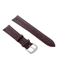 Neewer 16mm Brown Genuine Leather Crocodile Pattern Band Watch Strap