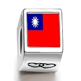 Soufeel Taiwan, Province of China flag Photo Double Heart European beads