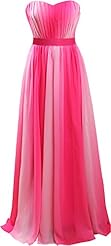 A-line Strapless Floor Length Chiffon Evening Dress/Prom Dress/Wedding Party Dress 