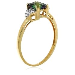 10k金银铜合金6月Birthstone神秘的黃玉和钻戒