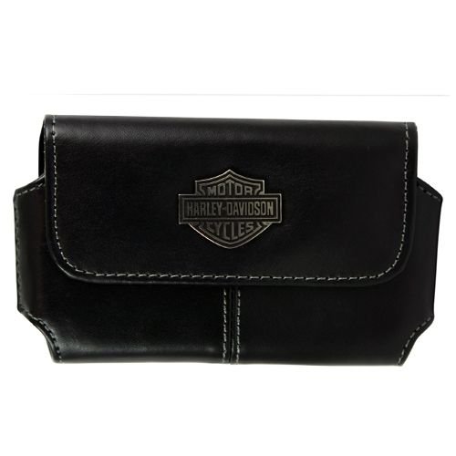 Fuse Harley Davidson Horizontal Leather Holster for iPhone and Most SmartPhones – Retail Packaging – Black