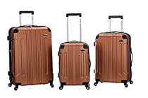 Rockland 3 PC Sonic ABS Upright Set, Brown, One Size
