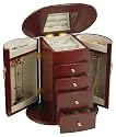 Mele & Co. Kristin Cherry Finish Jewelry Chest