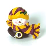 2 NFL Washington Redskins Musical Light-up Snowman Christmas Ornaments 2.75"